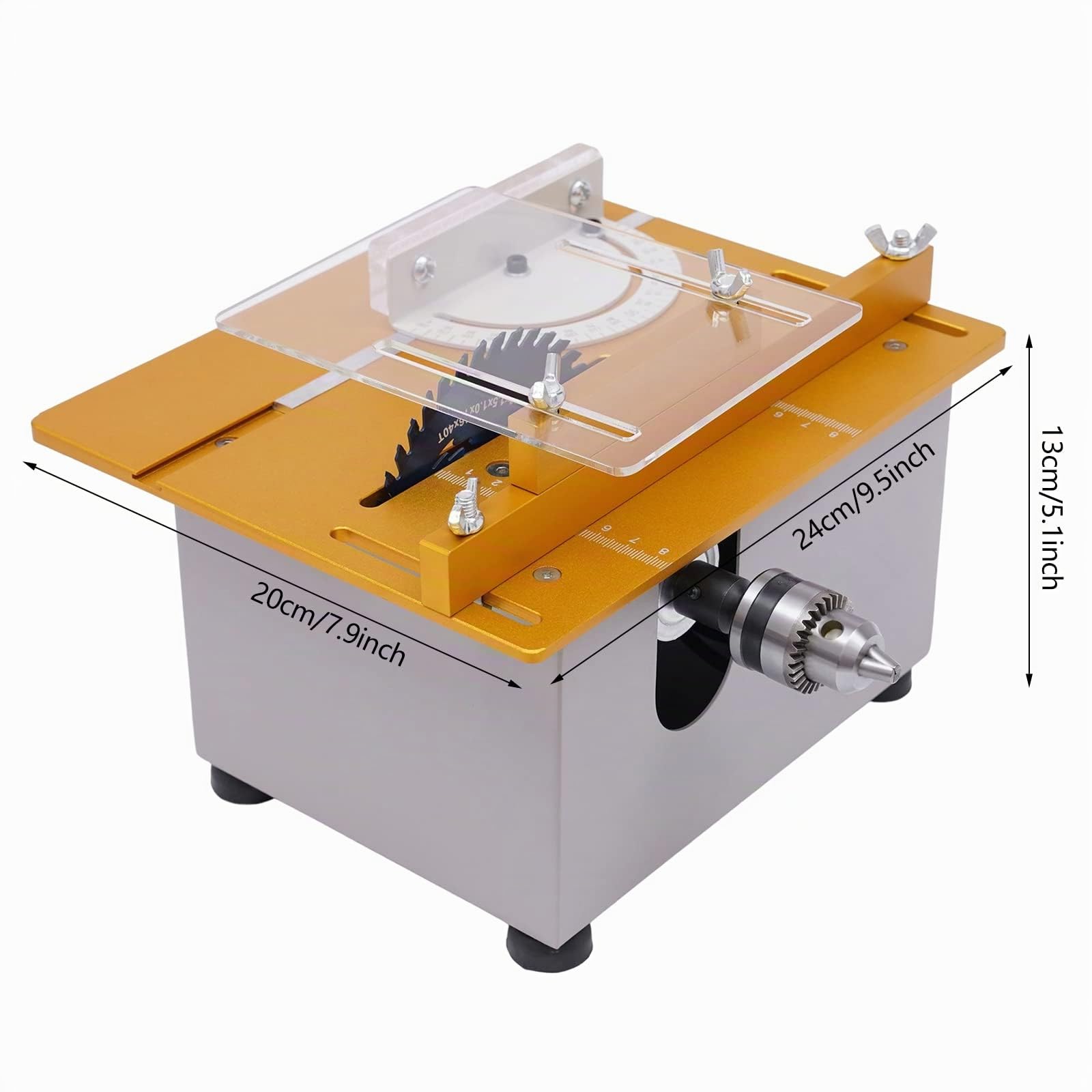9000 rpm, sierra circular de mesa con 4 hojas 300 W, mini sierra circular eléctrica de mesa con grosor de corte 0-29 mm, para corte, lijado, pulido, tallado, madera metal suave