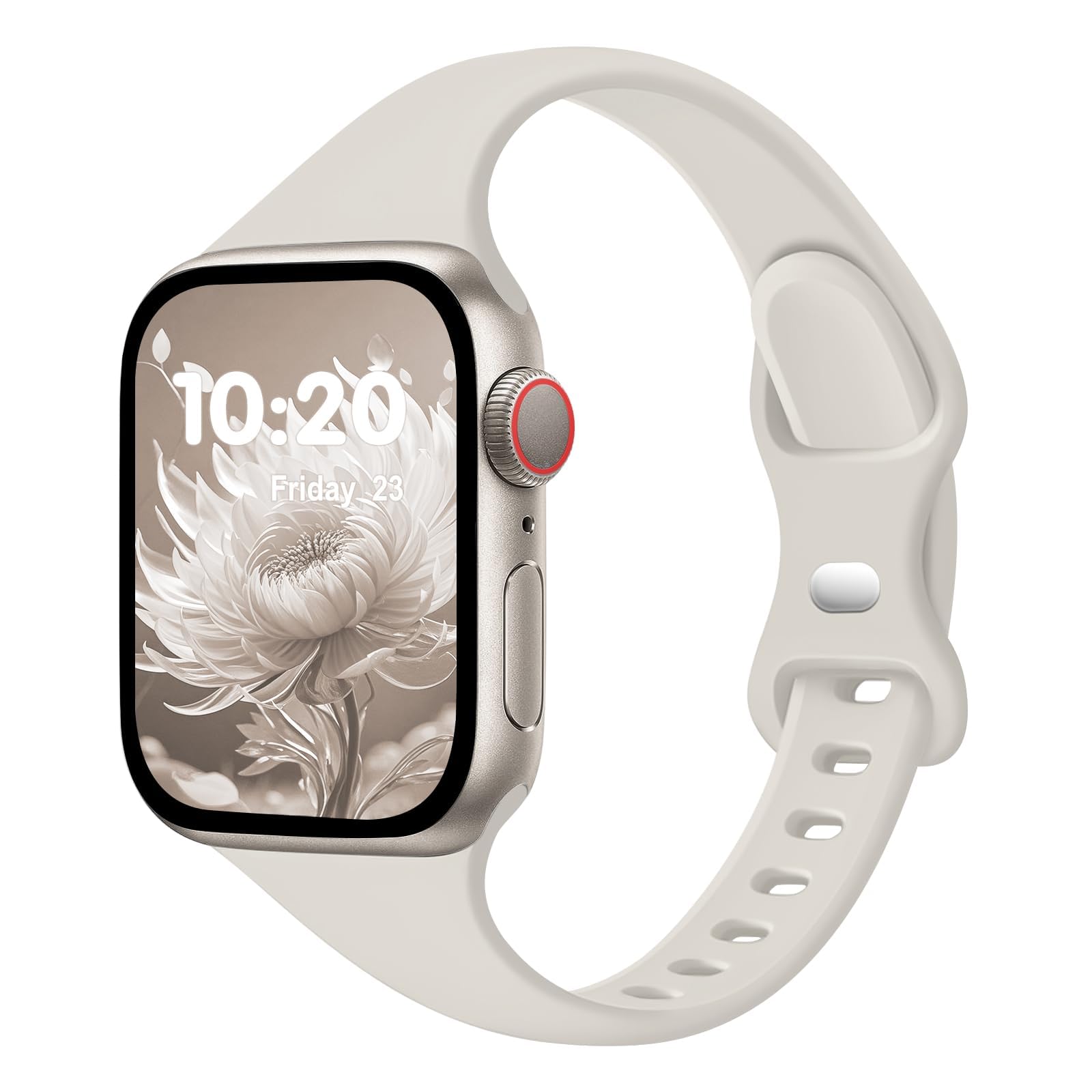 Slim Band Compatible with Apple Watch Bands 38mm 40mm 41mm 42mm 44mm 45mm 49mm for Women Men,Soft Thin Narrow Silicone Sport Strap Wristbands for iWatch Series12 11 10 9 8 7 6 5 4 3 2 1 SE Ultra/Ultra 2 StarLight