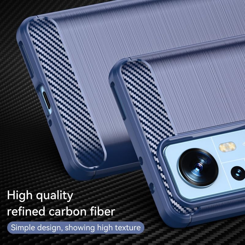 Image of Hybrid Carbon Fiber Back Case for Xiaomi Mi 12T Pro /Xiaomi 12T (Blue)