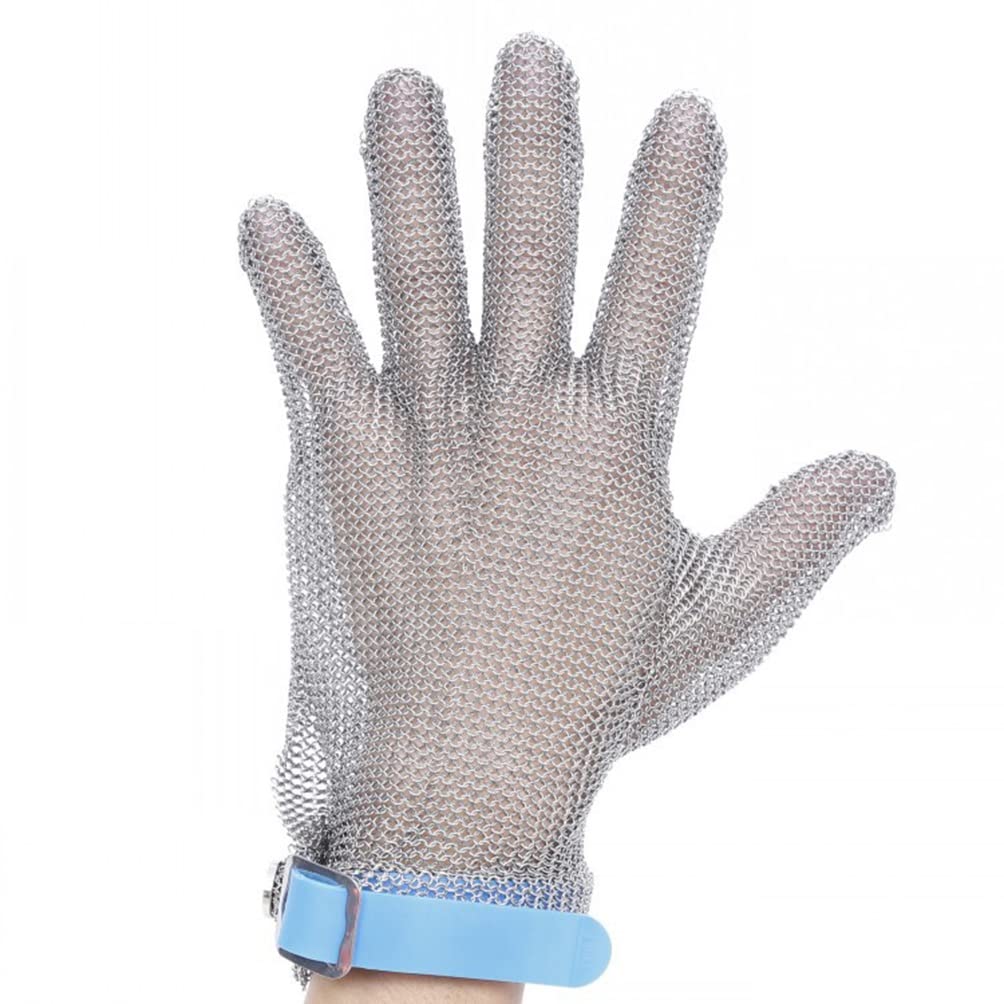guanti antitaglio, Resistente al taglio in acciaio inossidabile, riparazione di officine meccaniche Mattatoio Sicurezza Lavoro Cotta maglia resistente
