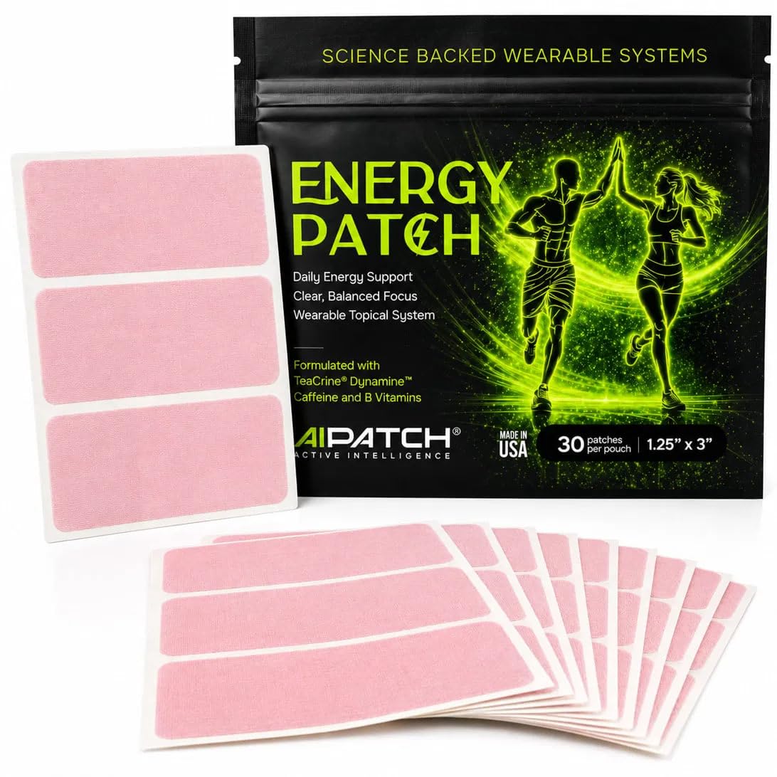 AI Patch Energy Patches, Caffeine, TeaCrine &amp; B Vitamins, 30 Count