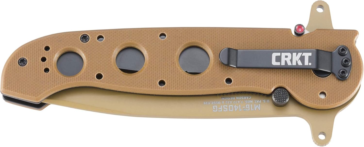 CRKT M16-14DSFG Folding Knife with Liner Lock: 1.4116 Veff Serrations Blade, G10 Handle, Reversible Pocket Clip, M16-14DSFG