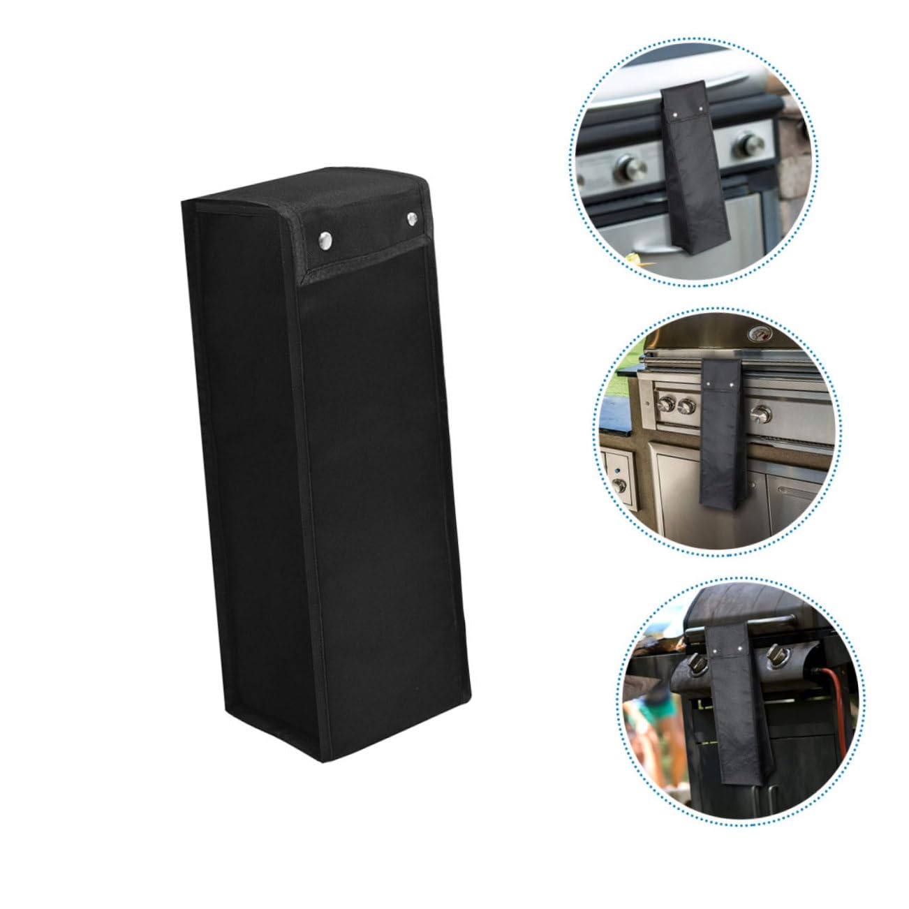 Kisangel 5 Pezzi custodia per barbecue portatile borsa kit campeggio buste con coperchio per organizzare deposito di utensili per grill portaoggetti per utensili Tessuto Oxford 600d Nero