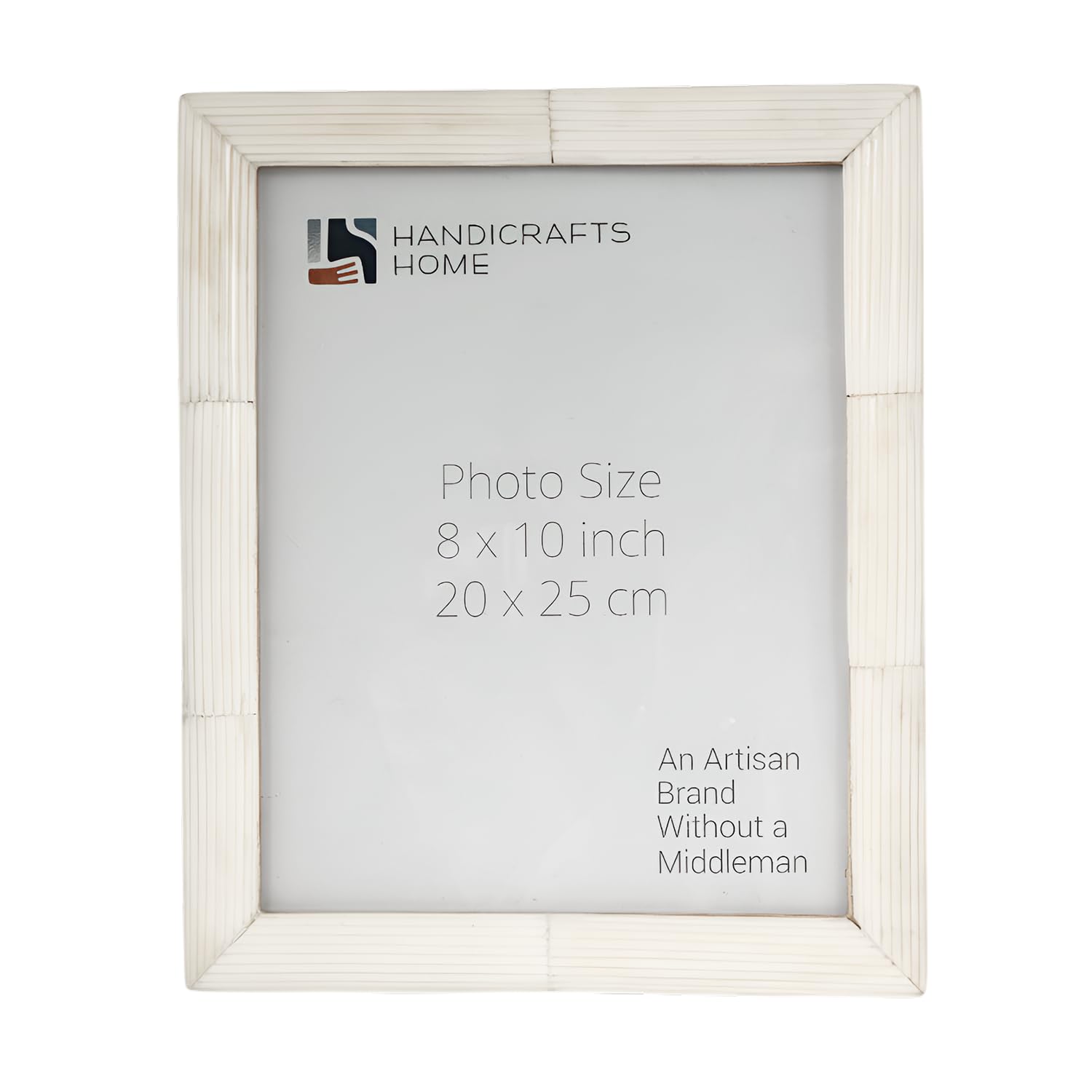 Handicrafts Home White Picture Frame 8x10, Handmade Vintage Photo Frame for Tabletop & Wall Decor, Modern Farmhouse, Minimal Home & Office Decor, Decorative Photo Frame for Living Room & Gallery Wall