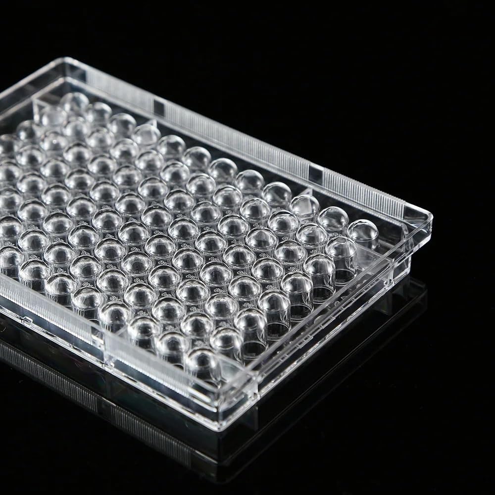 equipo de laboratorio 5 placas de Petri de poliestireno de 96 pocillos for cultivo, ideales for material de laboratorio biológico y científico.