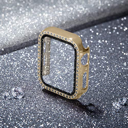 Recoppa Compatible For Apple Watch Case With Screen Protector For Apple Watch 40Mm Series 6/5/4/Se, Bling Crystal Diamond Rhinestone Ultra-Thin Bumper Full Cover Protective Case For Women Girls Iwatch #TOP4