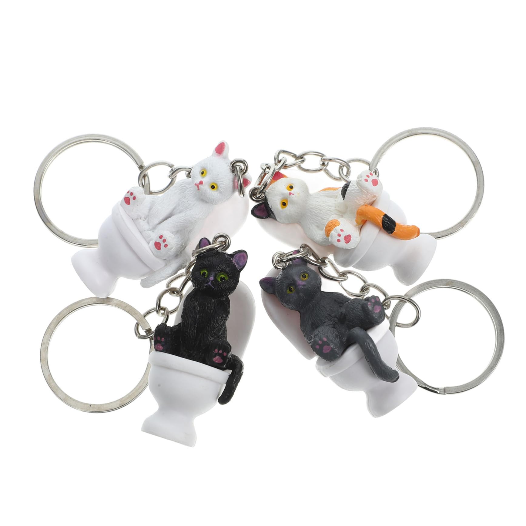 Alasum 16piezas De Gato De Inodoro Kawaii De Colgante Decorativo Para Mochila Llaveros De Dibujos Animados Divertido Para Cumpleaños y
