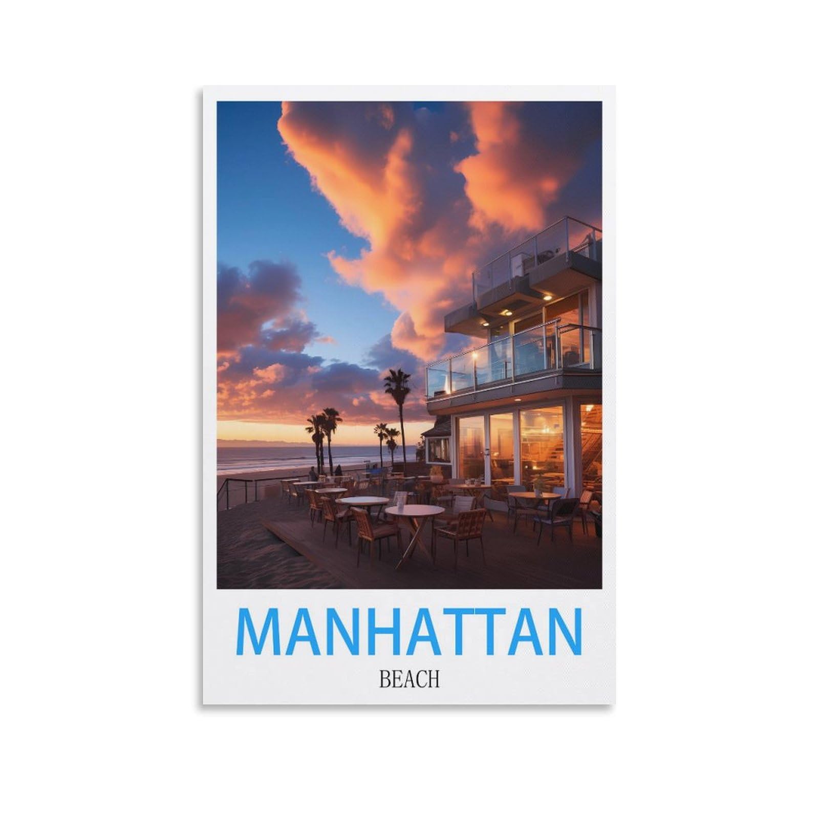 Metal Sign Tin Sign,Manhattan Beachs,Cave Signs Art Plaque Poster Wall Decor for Home Kitchen Bar Club Coffee Shop Orchard Decoration 15x30cm