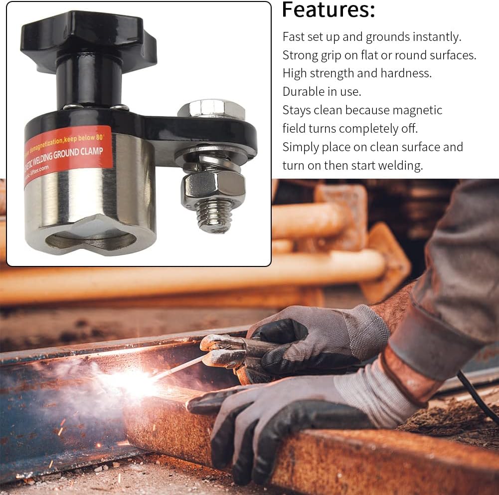 600A Magnetic Welding Ground Clamp, Switchable Magnet Welding Holder, Grounding Magnetic Connector Earth Switch for Welding Fixed