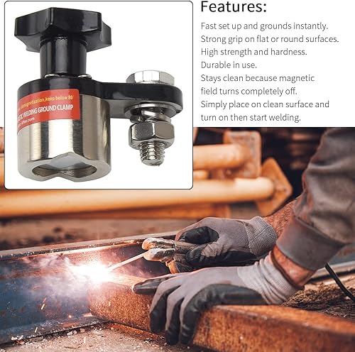 Miniatura 2 de Abrazadera de tierra de soldadura magnética 600A, soporte de soldadura de imán conmutable, interruptor de tierra de conector magnético para