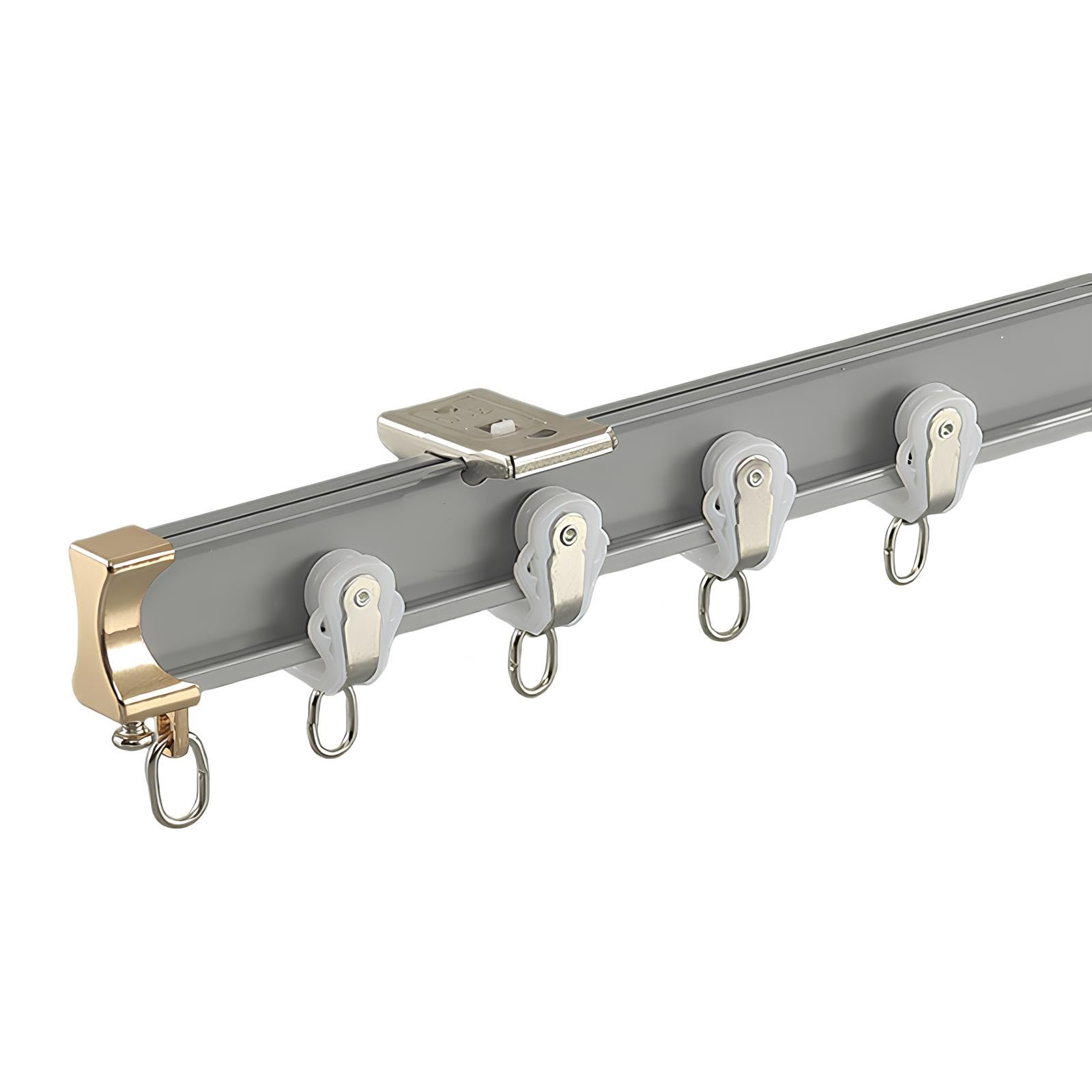 Binario flessibile per tende – Biegbares alluminio Gardinenschiene für Erkerfenster – Ideale per Wohnzimmer & Schlafzimmer – 4,2 m (3 x 1,40 m) – Grigio & ge