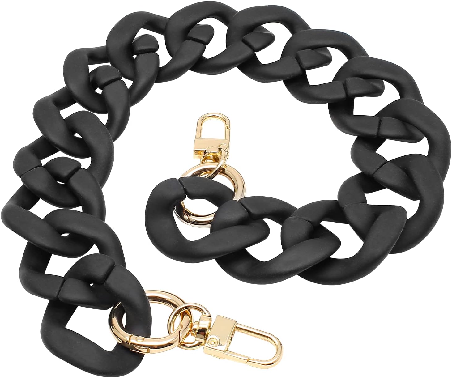 piutouyar black purse strap, acrylic handbag chain, fashion purse strap, short handle bag luxury handbag strap, purse handle replacement for handbag craft bag?16 inch?