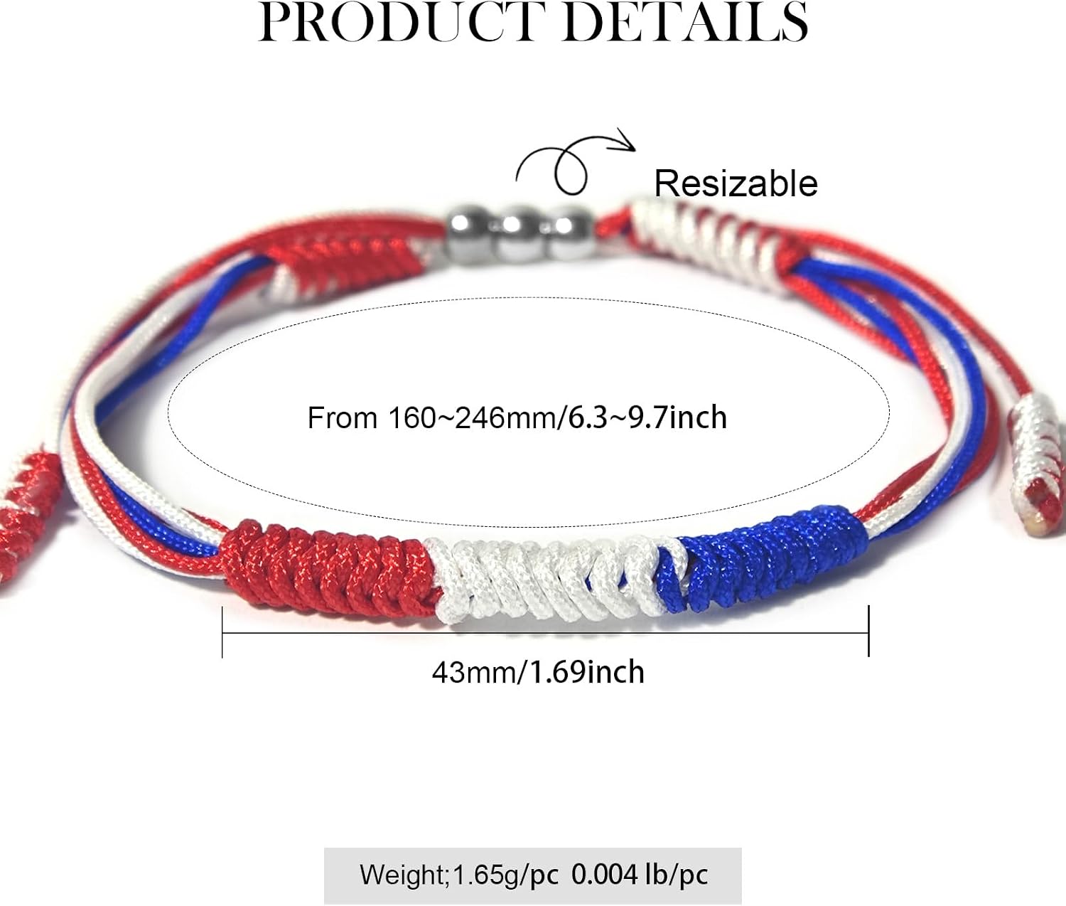 FLag Bracelet Patriotic Country Code Flag Pride Bracelet Tibetan Wrist Wrap Bracelet for Women, Men, String Thread