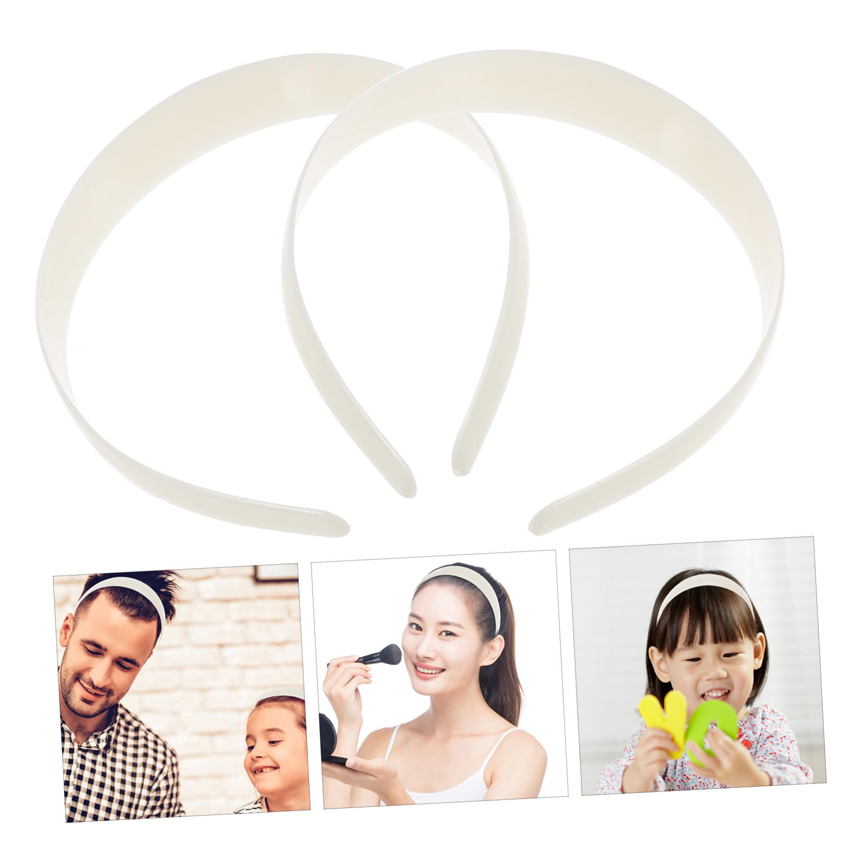 Anneome 50 pezzi Fasce per Capelli in Plastica Bianco Cerchietti Flessibili Senza Denti per Donna e Ragazze Accessori Capelli Fai da Te Leggeri e Comodi per Uso Quotidiano e Feste