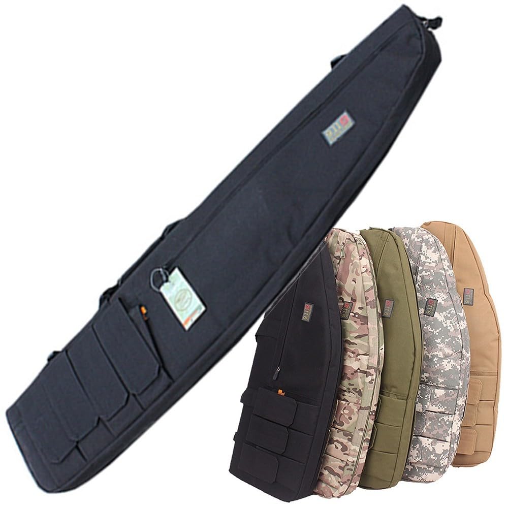 ÉTui à Fusil Tactique Arme Longue, Sac À Fusil Souple Étui pour Fusil De Chasse 70cm/85cm/100cm/120cm avec 4 Poches Fermeture Crochet et Boucle Housse De Transport pour Pistolet Et Magazine