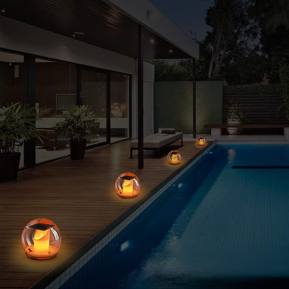 Solar Poolbeleuchtung Schwimmende Teichbeleuchtung Unterwasser Solar Schwimmende LED Poolbeleuchtung,Solar Schwimmkugel Pool Licht, Gartendeko Laterne Für Draußen, Poollicht Teich (4 Stück)