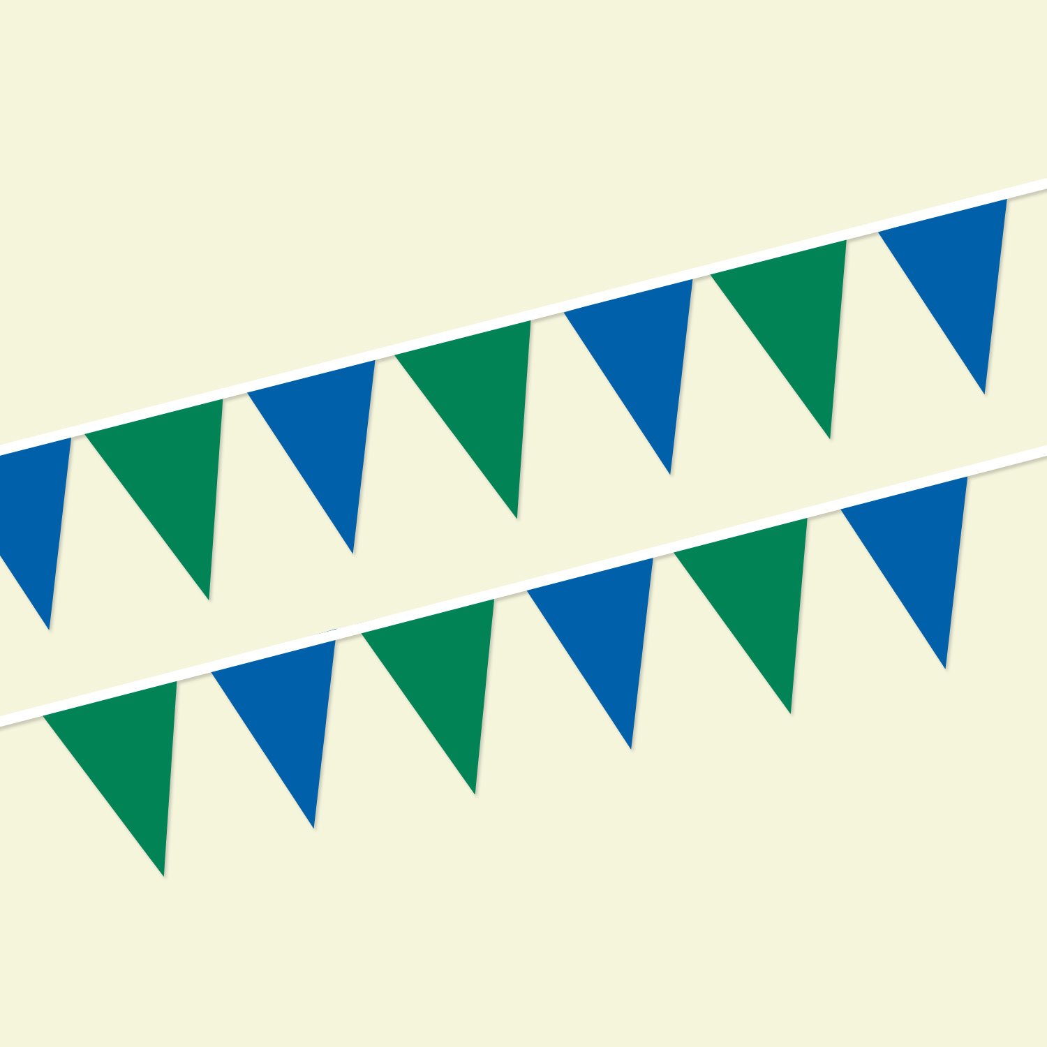Flag and Banner International Signal Pennant - Nautical Pennants | Official Design | Decorative Maritime Outdoor Decor | Parties, Boats, Restaurants, Docks | Made in USA - Blue and Green String Pennants (120 ft.)