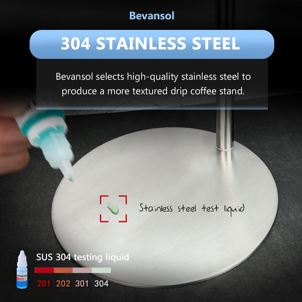Stainless Steel Pour Over Coffee Maker - Adjustable Stand -6