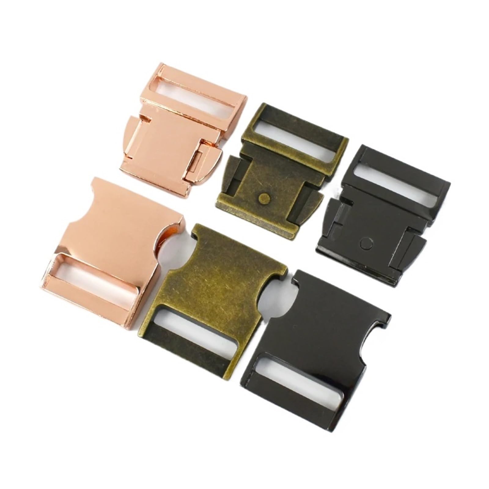 Generico 2/4/10 pz 10/15/20/25mm fibbie a sgancio in metallo borsa tracolla rapida regolazione laterale chiusura zaino tessitura clip accessori hardware fai da te