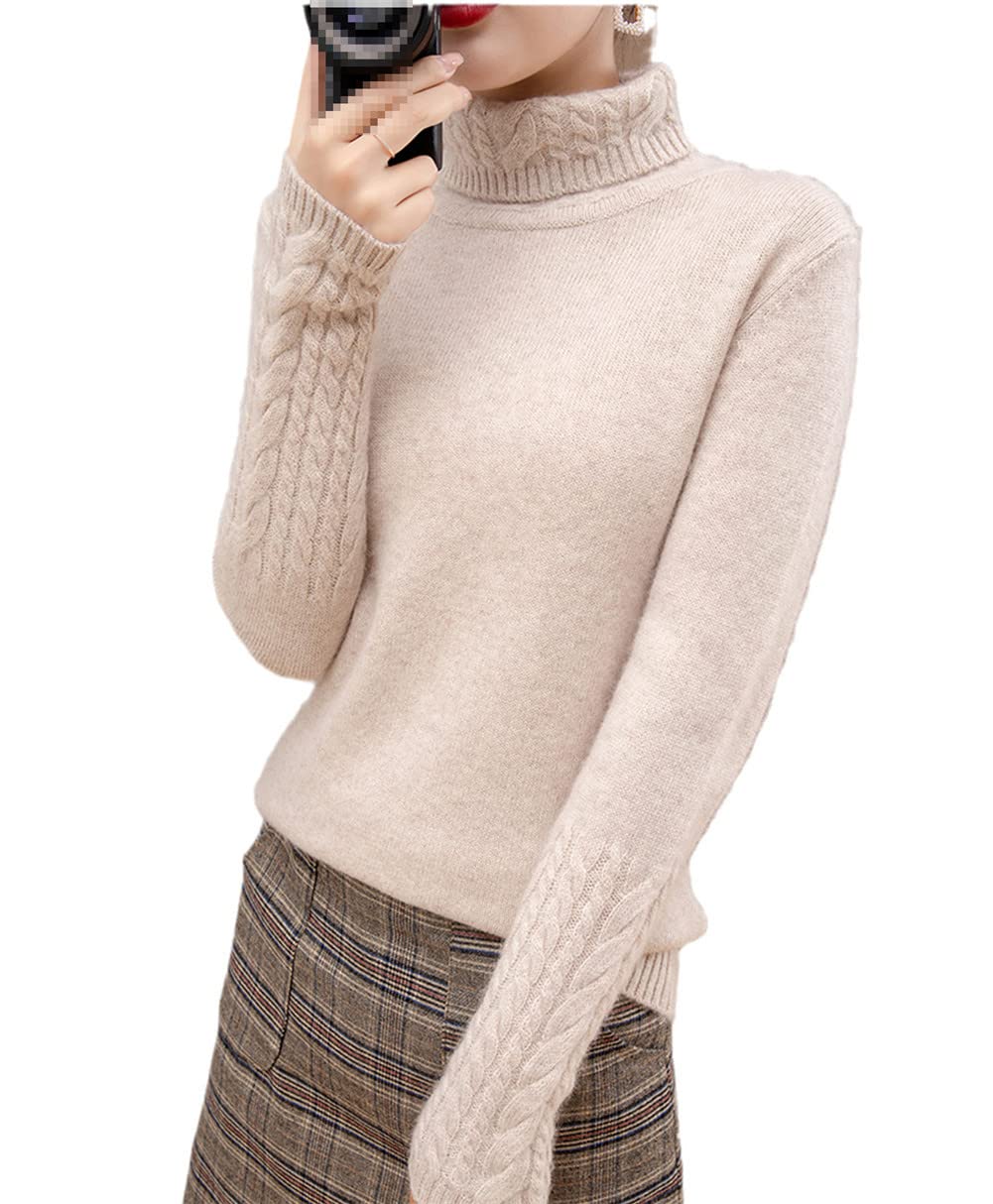 100% Kaschmir Pullover Damen Rollkragen Pullover Sweater Knopf Solide Strickpullover Tops