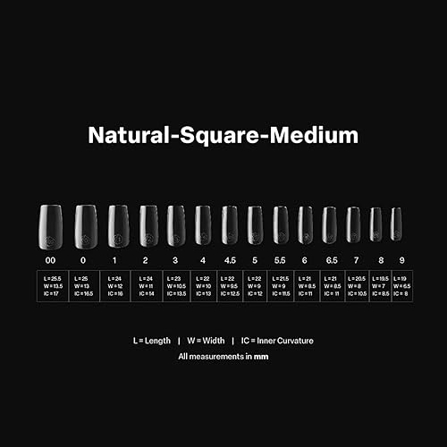 Miniatura 4 de Apres Nail Gel-X - Caja mediana cuadrada natural de puntas  600 puntas Gel-X, calidad premium, 14 tamaños 00-9  Tamaños medios incluidos