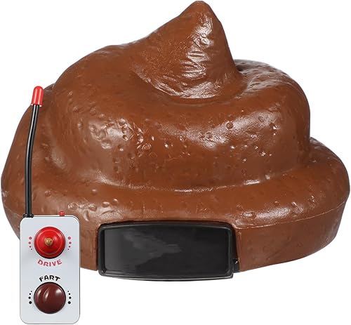 NUOBESTY Poop Car - Taburete de simulación de plástico con control remoto de juguete con acción giratoria y pedos para Halloween, fiesta del día de