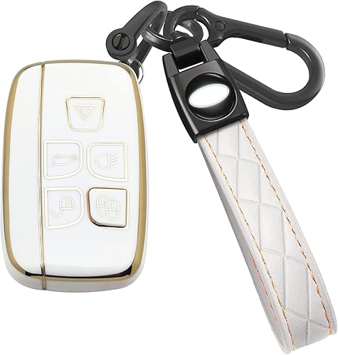 COZLA Funda para llavero Land Rover con llavero de TPU suave, protección de 360 grados para Range Rover Evoque Velar Sport Discovery Freelander2 LR4