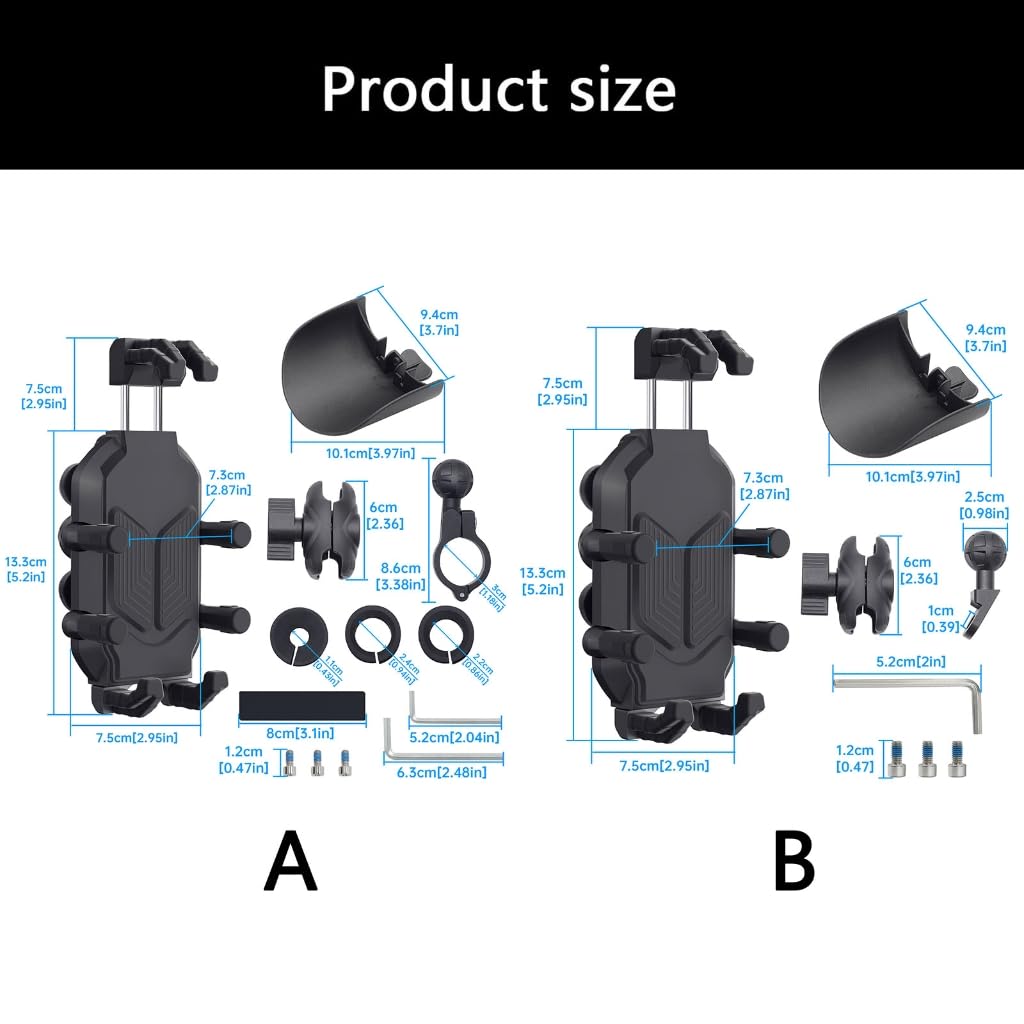 Support de téléphone réglable pour moto avec amortissement des vibrations pour une conduite sûre sur n'importe quel terrain