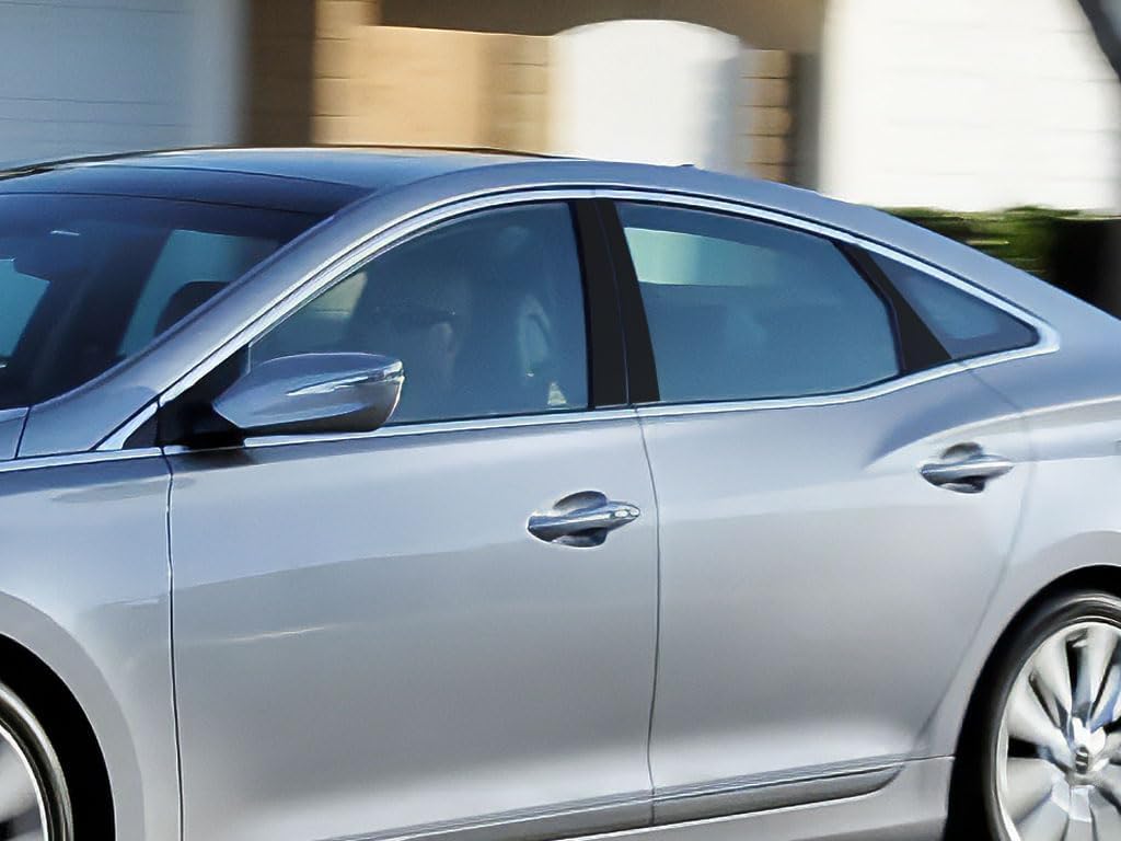 Rvinyl Pillar Post Window Trim Compatible with Hyundai Azera 2012-2017 - Gloss (Black)