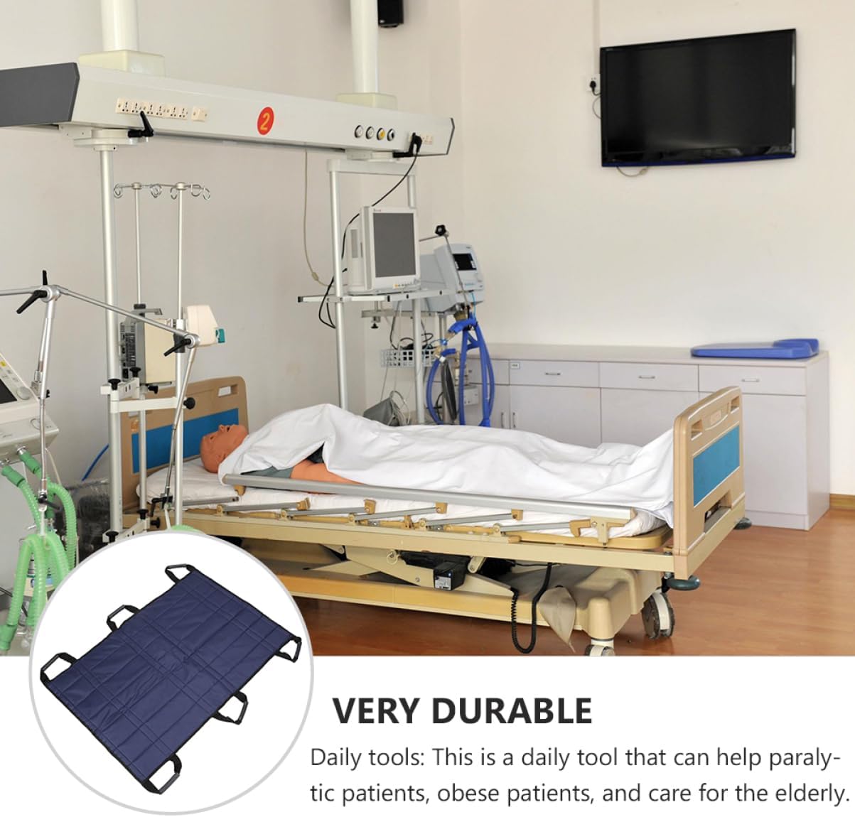 Healeved 1pc Nursing Transfer Pad for Patients Breathable Canvas Lifting Mat Handles and Lightweight Bed Transfer Sheet for Home and Hospital Use Supports up