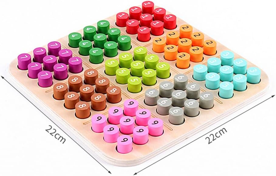 Montessori Wooden Sudoku Puzzle Board, Math Brain Teaser Puzzle Desktop Game