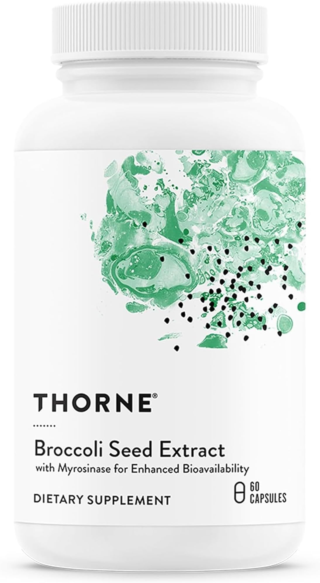 THORNE Broccoli Seed Extract - Supports Liver Detox & Provides Antioxidant Support* - Sulforaphane Glucosinolate (SGS), Vitamin C & Mustard Powder Supplement - Third-Party Certified - 60 Capsules