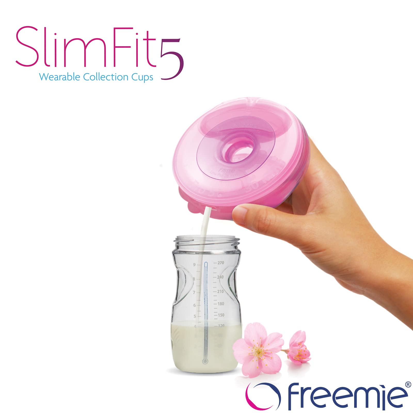 Freemie SlimFit5 HandsFree and Discreet Breast Milk Collection Cup Set Pump with Your Clothes