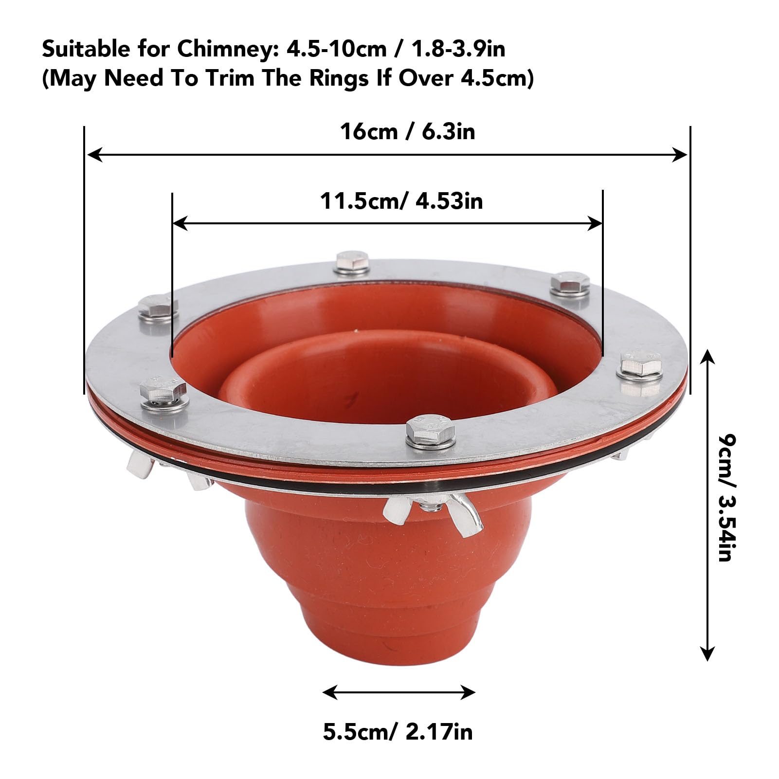 Zelt-Ofenanschluss-Set Silikon-Rohrmanschette Dachdurchführungs-Set Kompatibel mit dreifachwandigen Rohrabschnitten, für Holzöfen Traveller Stove
