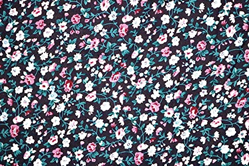 Pyrhan Vintage Patterned Floral Fabric 100% Pure Cotton Prints – 60 inches Extra Wide Fabric by The metre - Perfect for Sewing Projects and Dress Making - Cotton Fabric by The Metre Clearance