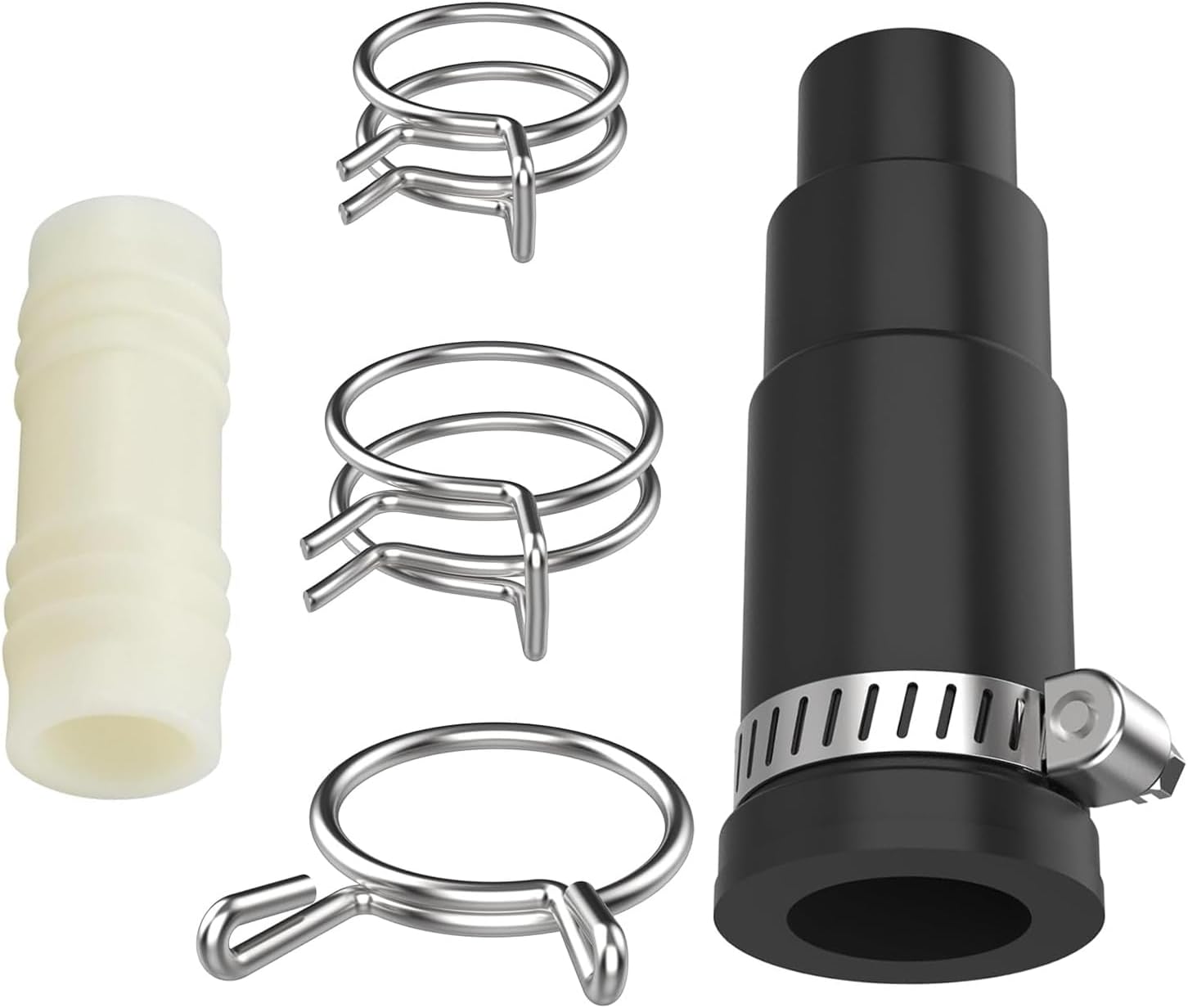 Dishwasher Drain Hose Adapter Compatible for Insinkerator Garbage Disposals,Dishwasher Hose Connector Include 1 Inlet Connector 1 Hose Clamp & 3 Spring Clamps