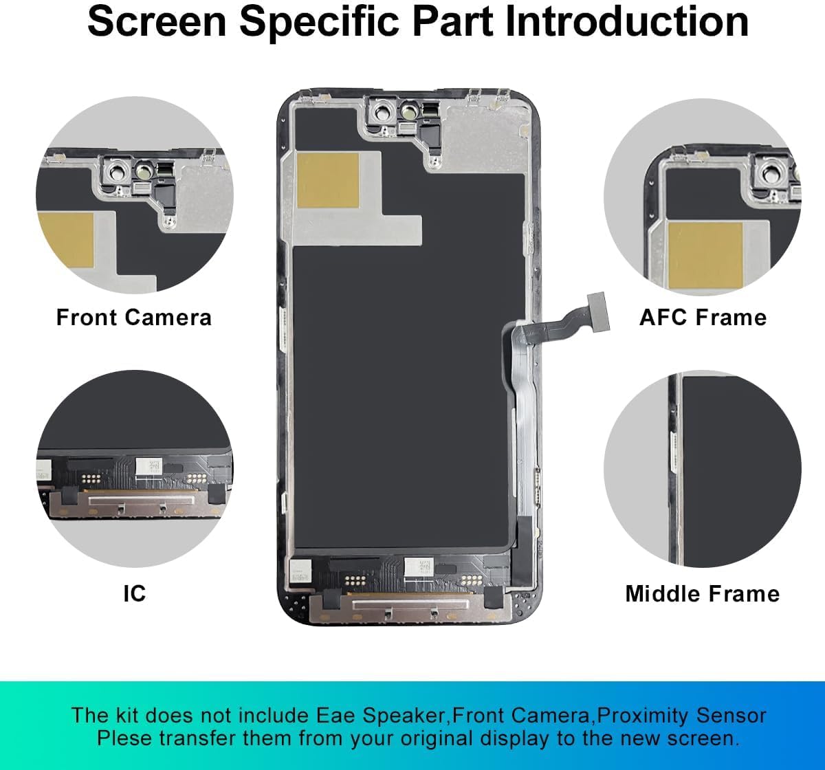 Dinow Écran pour iPhone 14 ProMax LCD 6,7'' FHD Remplacement d'écran 3D Touch Digitizer Assembly et Kit de Réparation et Protecteur D'écran (Complet pour Les Modèles A2894, A2651, A2893, A2896, A2895)