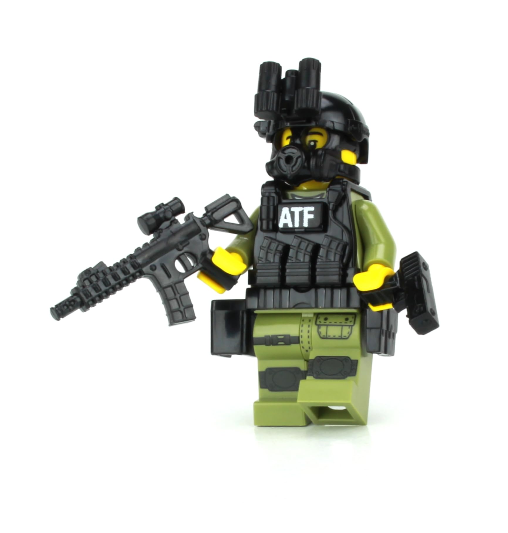 Battle Brick 1.6 Inches Tall ATF Special Response Team SRT Officer Collectible Minifigure | Genuine Military Minifig | Accessories Made in The USA | Great Gift for Ages 10+ to Adult AFOL