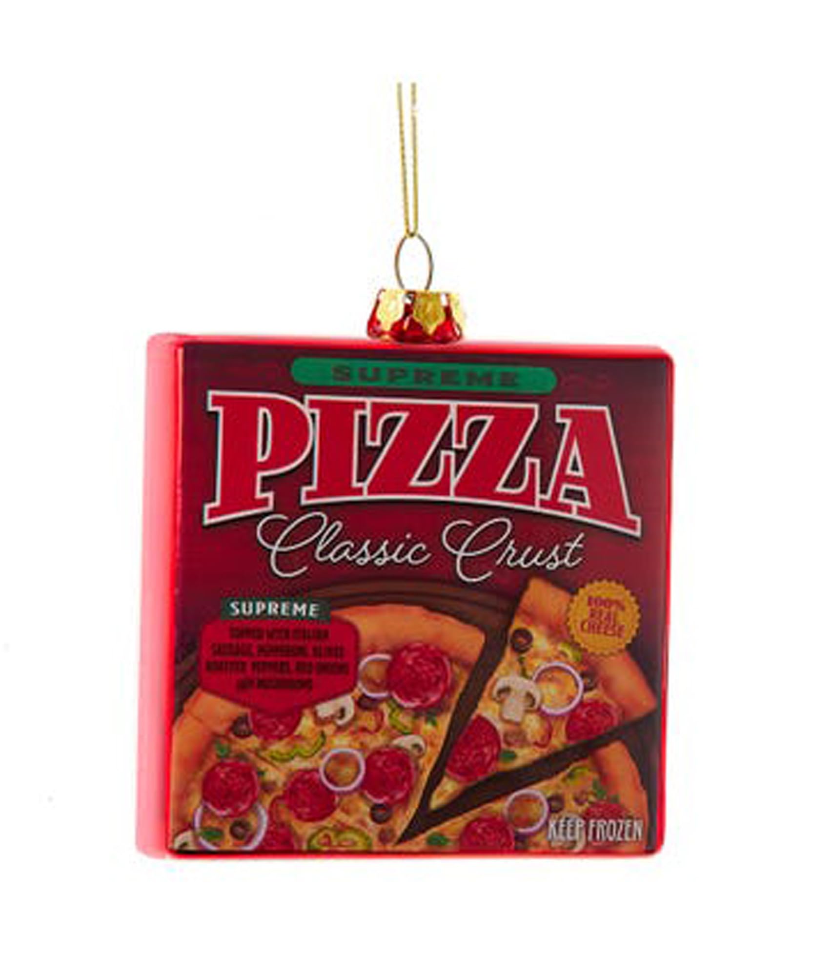 Décoration en verre boîte à pizza Kurt Adler 11,4 cm : ornement sapin Noël insolite