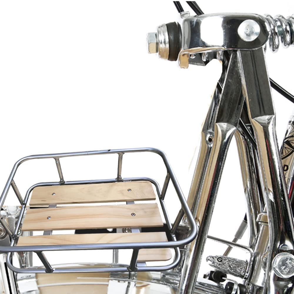Tenthome Cestello VéLo Portapacchi Anteriore VéLo con Cestino Portabagagli Anteriore VéLo in Legno Portapacchi Anteriore Holland Road Bike
