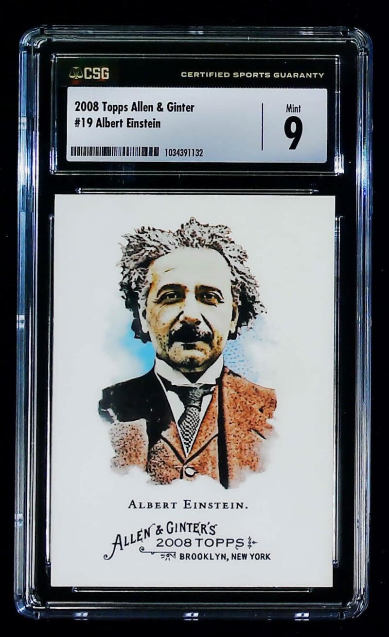 2008 Topps Allen & Ginter #19 Albert Einstein Baseball Trading Card Graded CSG 9 (MINT)