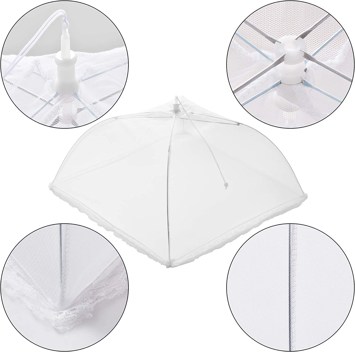Tokaneit Cubierta Plegable para Comida 3 Piezas, Tienda de Campaña, Cubierta para Fruta, Cubierta para Pastel, protección contra Moscas para Comida, Comida, Barbacoa Fiestas Buffets Camping