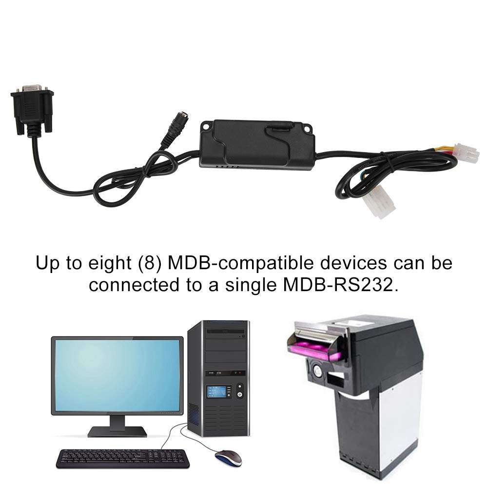 AMONIDA MDB Dispositivo de Pago RS232 MDB para una Comunicación Receptores de Monedas y Lectores de Tarjetas, ABS Duradero, Aplicaciones de Venta, 1 Unidad