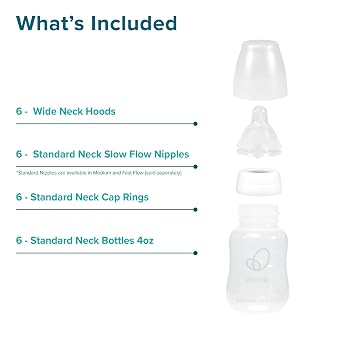 Evenflo Feeding Premium Proflo Venting Balance Plus Standard Neck Baby, Newborn and Infant Bottles - Developed by Pediatric Feeding Specialists - 4 Ounce (Pack of 6)