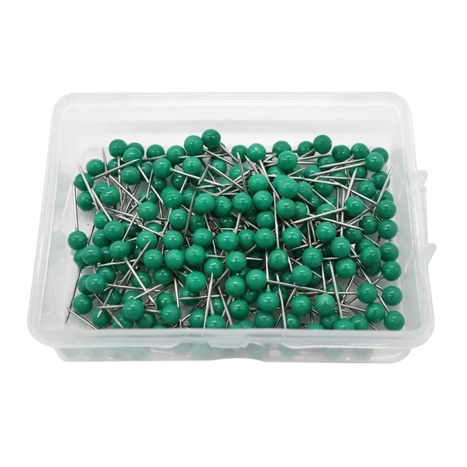 Cute Push Pins 400pcs Color Beads Head Marking Push Pins Round Ball Map Thumb Tacks Photo Bulletin Cork Board Wall DIY Craft(Green)