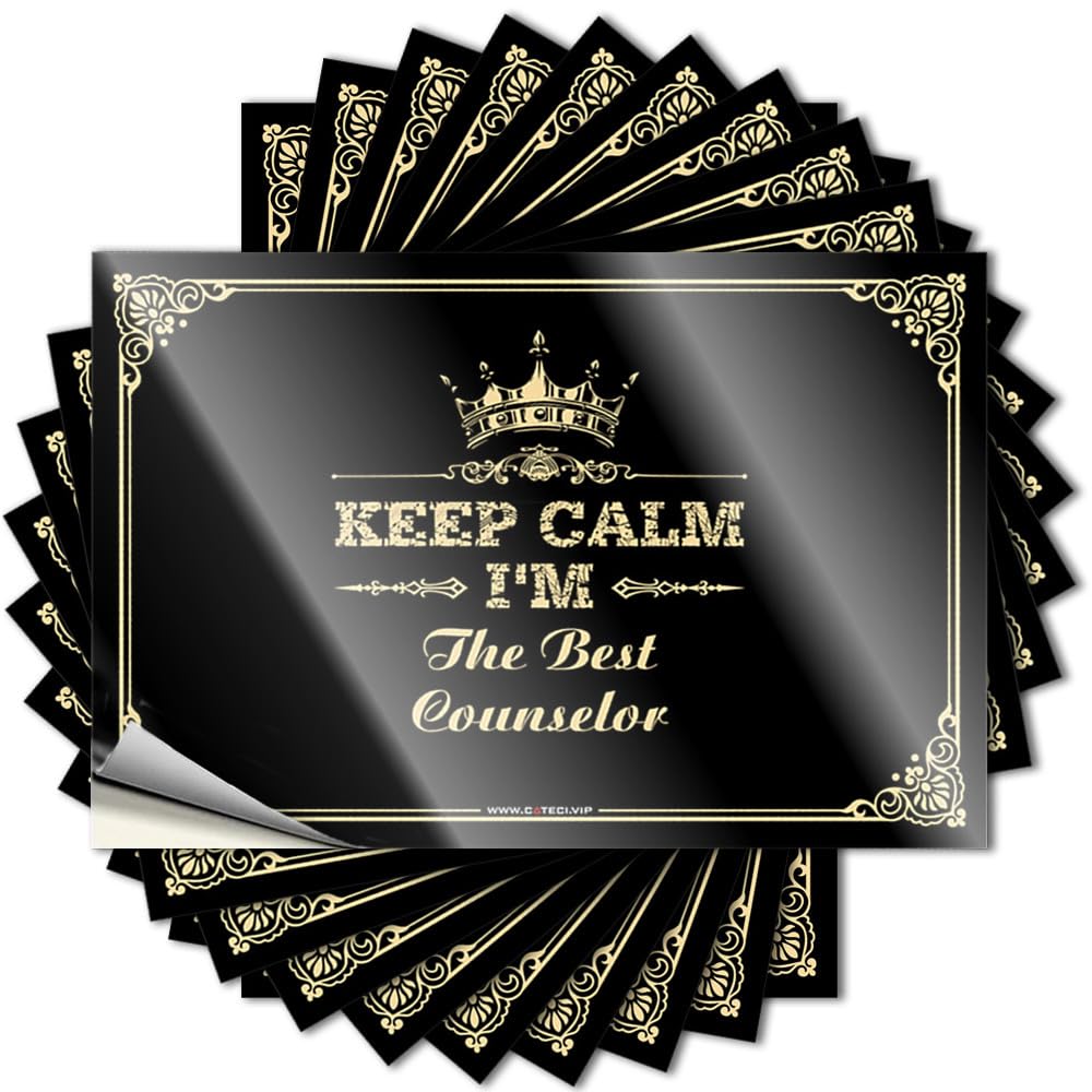 Room Decore Tattoo Durable Bottle | Keep Calm I'm The Best Counselor Glitter Self Adhesive Sticker for Bathroom DIY(12X18CM)