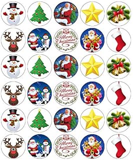 30 Christmas Santa Cupcake Toppers Edible Wafer Paper Fairy Cake Toppers Birthday Cakes