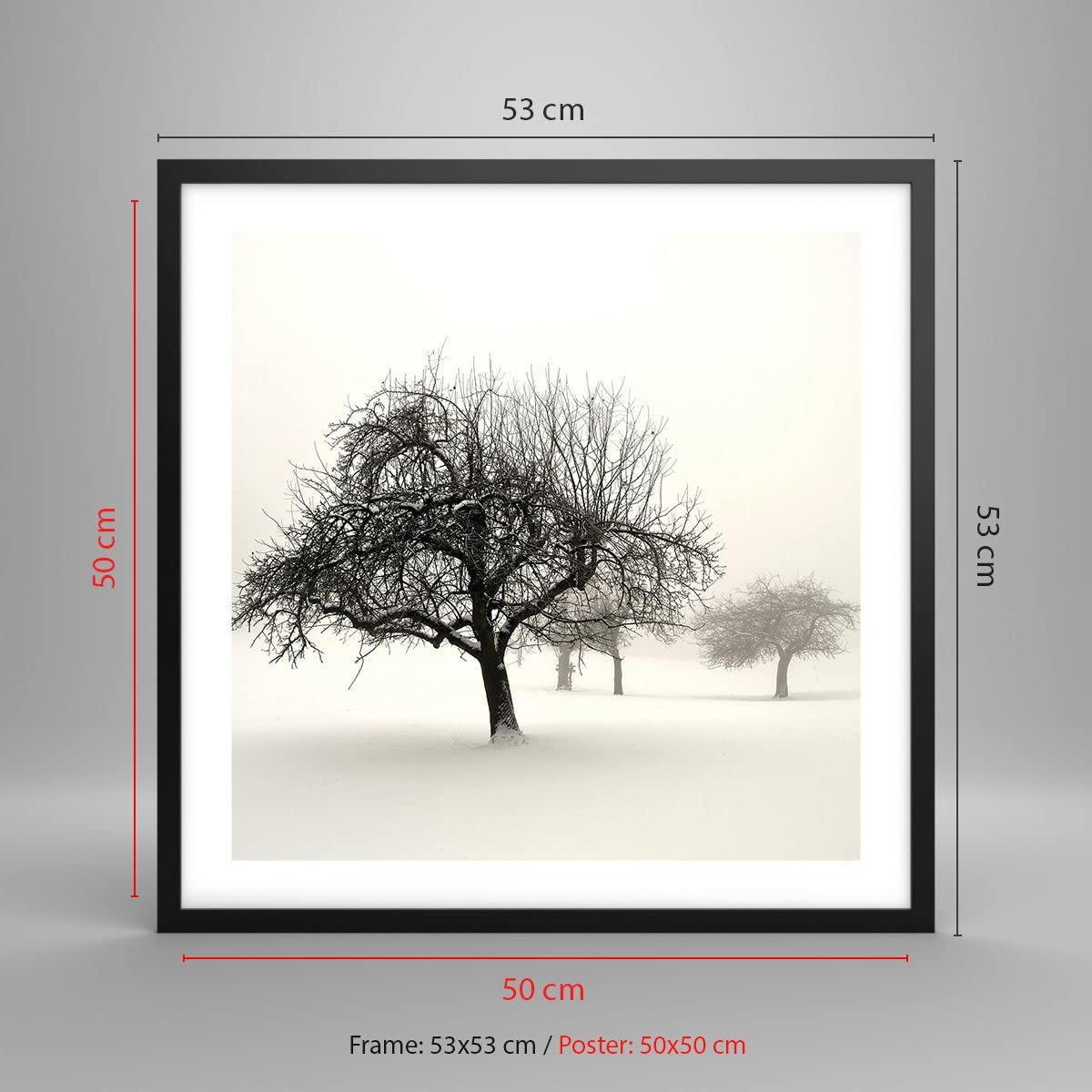 Affiche Decoration Murale Moderne Poster Cadre Chêne Clair 40x50cm Brouillard Montagne Forêt Deco Affiches Murales Wall Art Design Tableau Decoration Salon Chambre Cuisine Decor P2NPA40x50-4936