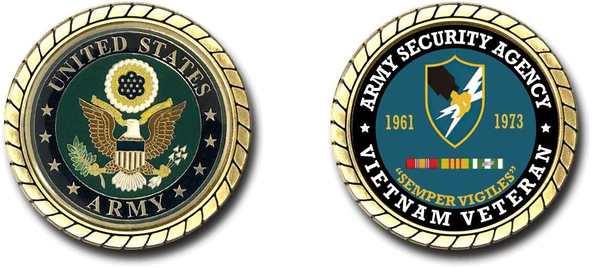 Army Security Agency Vietnam Veteran Challenge Coin - Officially Licensed - Main View