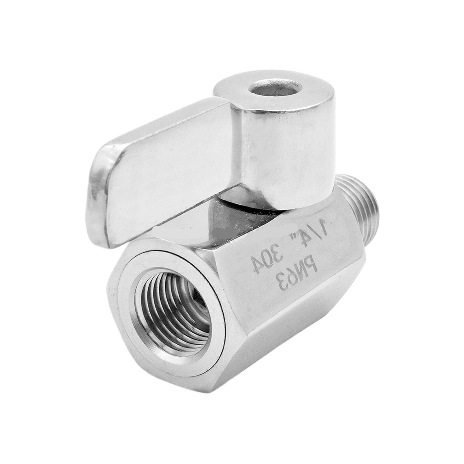 Mini robinet à tournant sphérique en acier inoxydable 304/316L